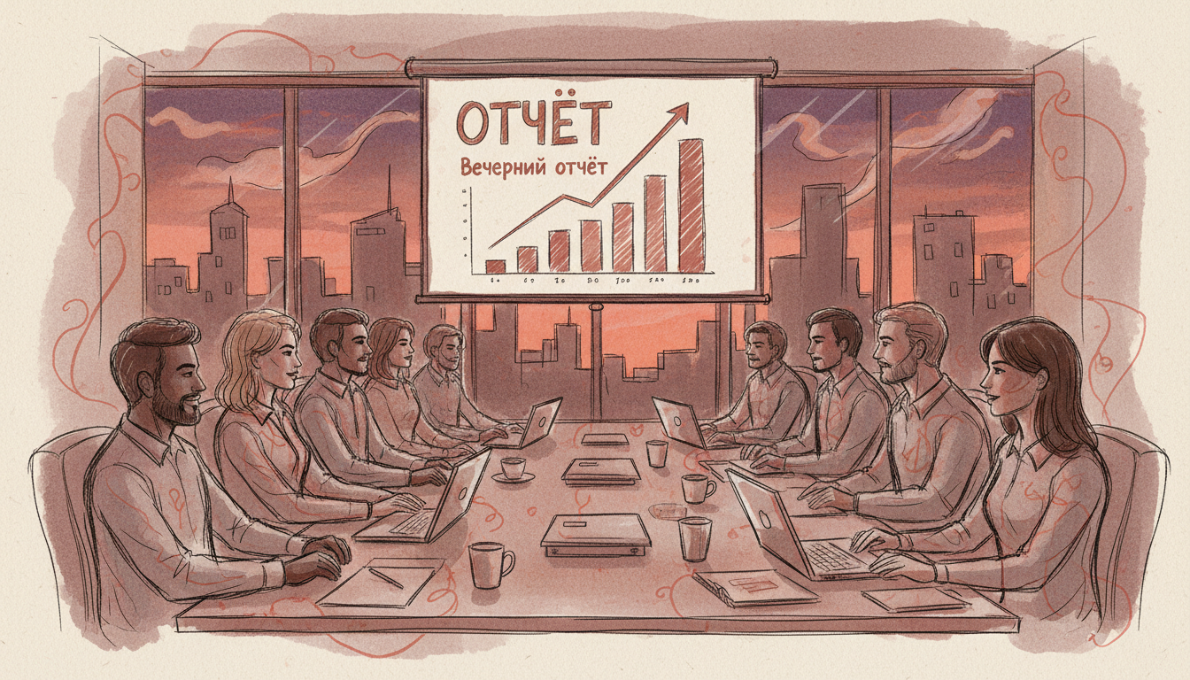 Вечерний отчёт в отделе продаж
